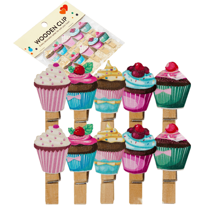 Kraft accesorii creatie carlige cu model prajituri 10 bucati 10 pungi