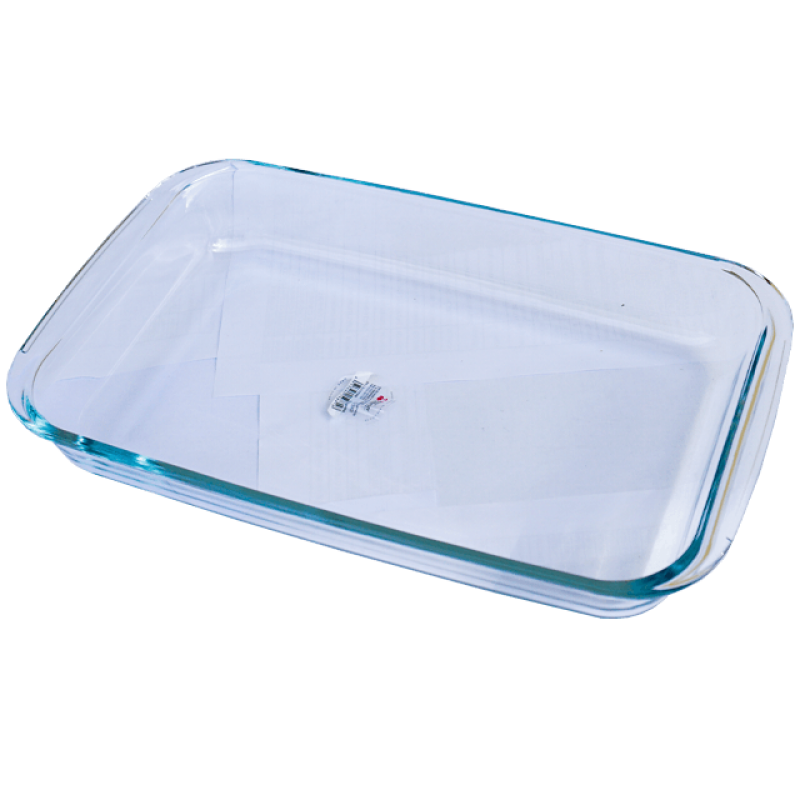 Vas dreptunghiular din sticla termorezistenta, gros si transparent, 3L