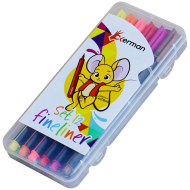 Set 12 carioci cu varf subtire fineliner colorate, Soricelul Chitibus