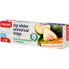 Pungi cu zip, pentru congelator, 1 litru, Paclan, 15 buc/cut