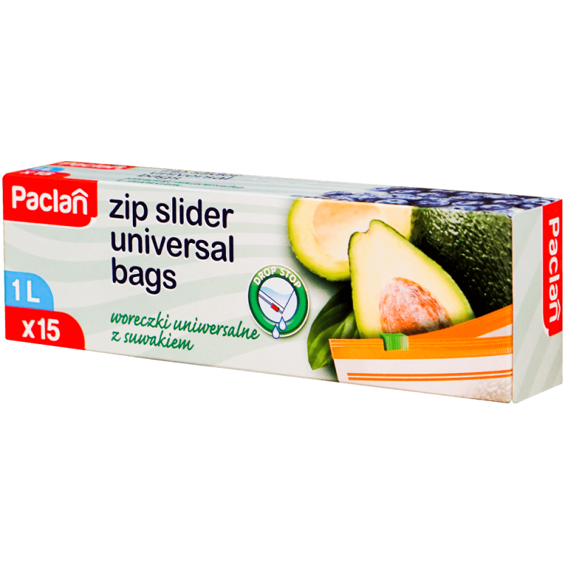 Pungi cu zip, pentru congelator, 1 litru, Paclan, 15 buc/cut