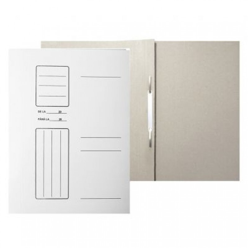 Dosar din carton, cu sina metalica rezistenta, 230 g/mp, alb