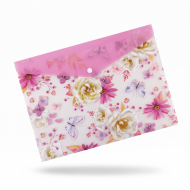 Mapa plic plastic A4 cu buton model floral documente scoala Adison