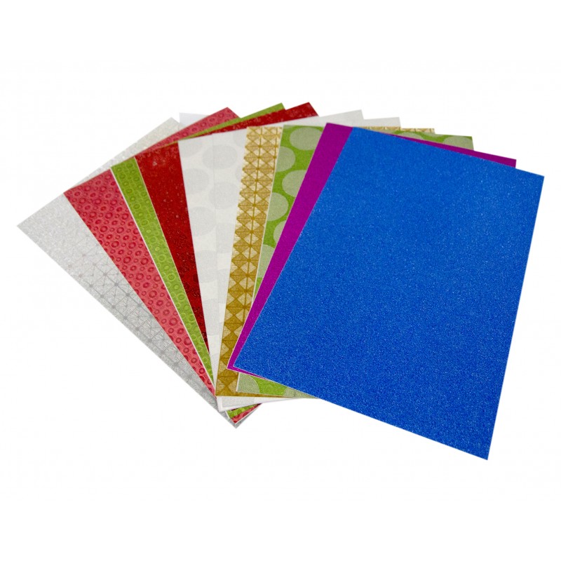 Hartie adeziva cu sclipici A4 10 coli multicolore