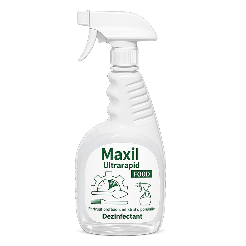 Dezinfectant suprafete Maxil Ultrarapid Food spray 1 litru HoReCa industria alimentara