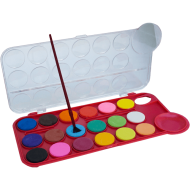 Set de acuarele 18 culori cu pigment si cu o pensula din plastic, 24.5x8.5 CM