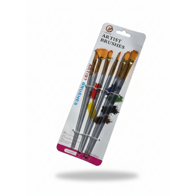 Set 6 pensule pictura par sintetic acuarele acrilice tempera Adison