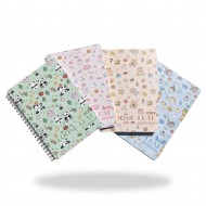Set 4 caiete cu arc dublu A5 dictando 60 file pentru scoala Okerman