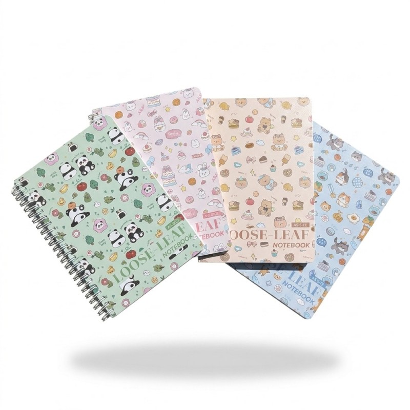 Set 4 caiete cu arc dublu A5 dictando 60 file pentru scoala Okerman