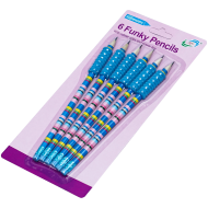 Set 6 creioane grafit ascutite cu radiera si grip colorat, Adison