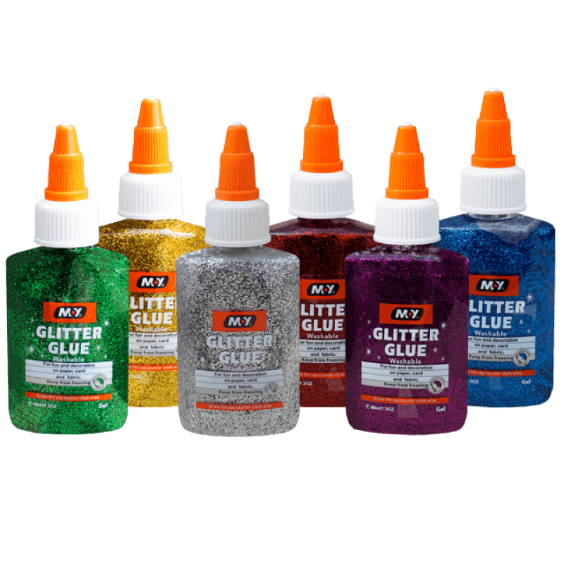 Lipici lichid cu sclipici, 40 ml, set 12 bucăți