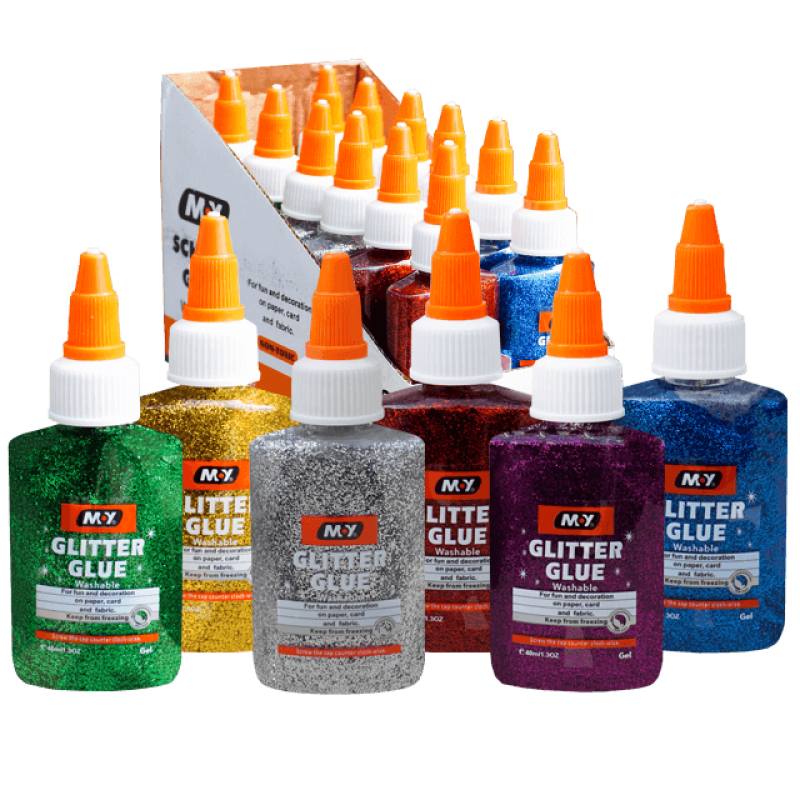 Lipici lichid cu sclipici, 40 ml, set 12 bucăți