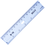 Rigla gradata din plastic, transparenta, 15 CM