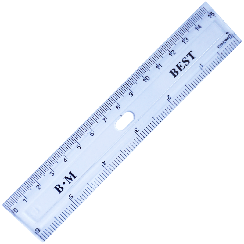 Rigla gradata din plastic, transparenta, 15 CM
