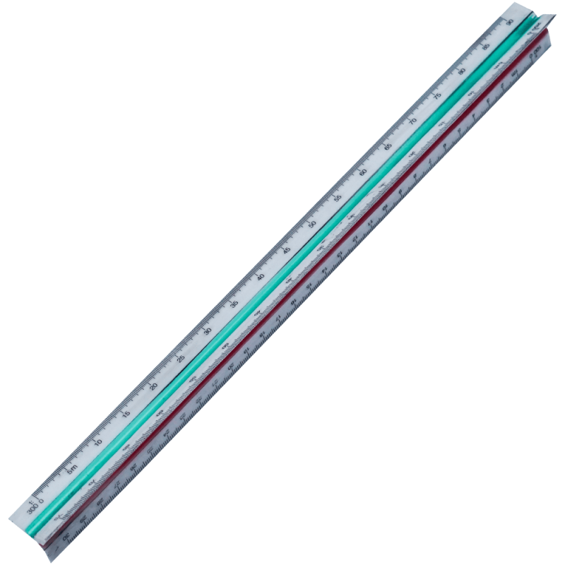 Rigla triunghiulara 30 cm gradata din plastic, Adison