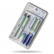 Set 2 stilouri friction școlare cu cerneală albastră model floral 6399