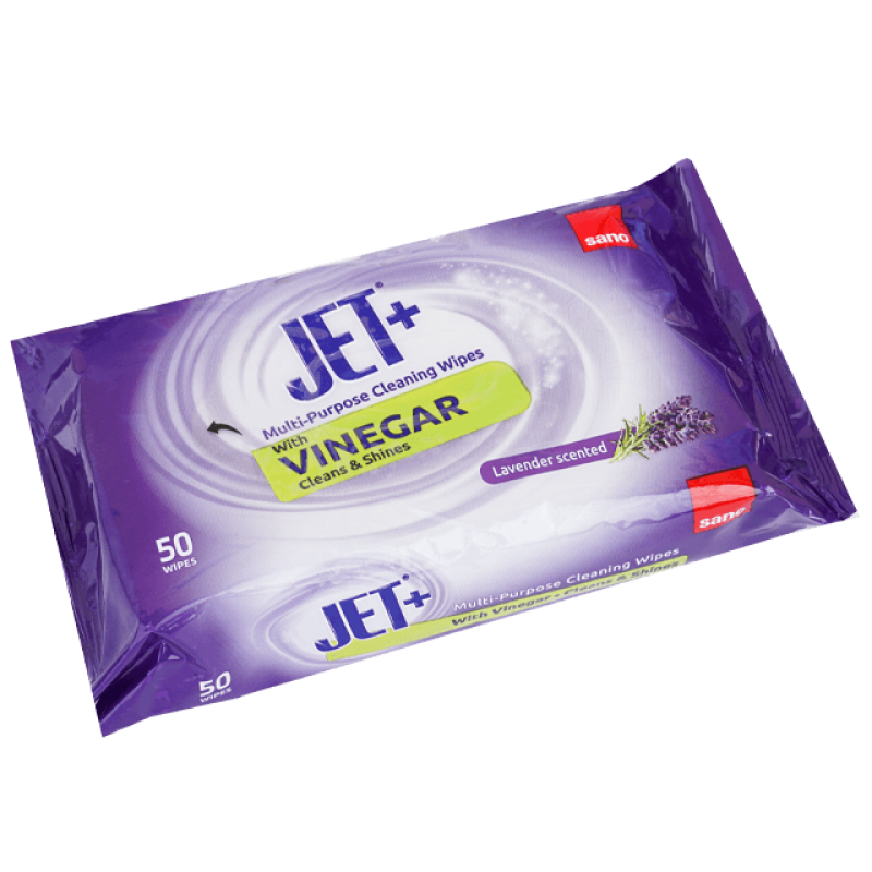 Șervețele umede universale Sano Jet Wipes cu oțet, 50 bucăți