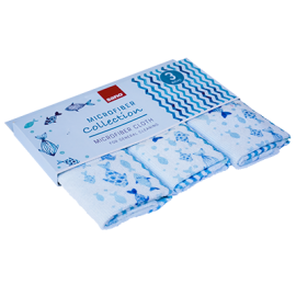 Set lavete microfibra Sano Microfiber Cloth Blue 3 buc