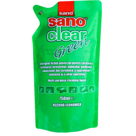 Detergent pentru geamuri Sano Clear Green Rezerva 750 ml