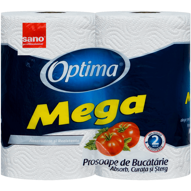 Prosop bucătărie 2 straturi Sano Optima Mega 2 role