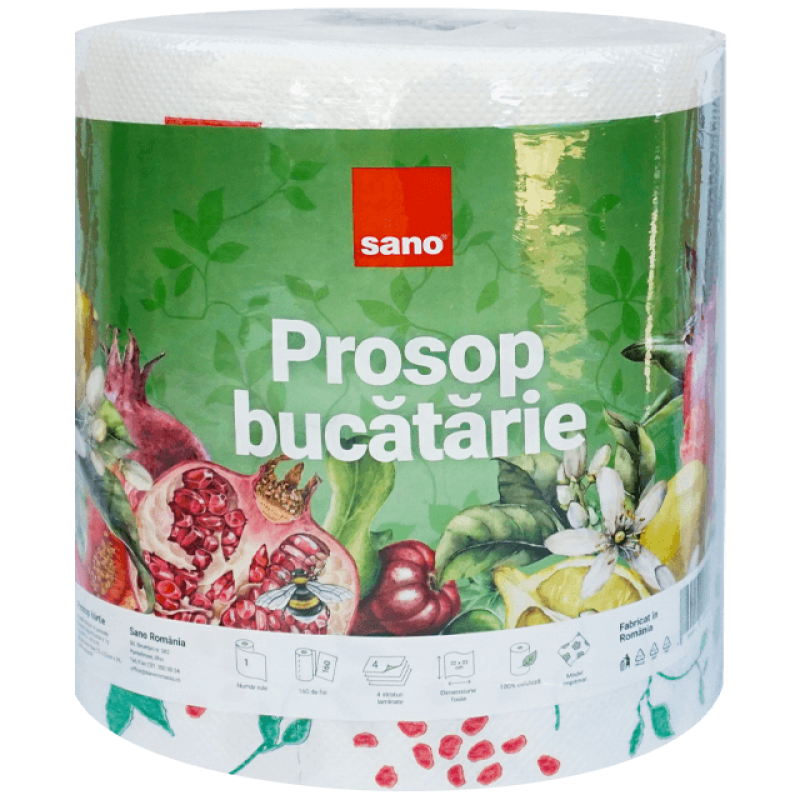 Prosop din hartie, 4 straturi, 160 foi Sano Professional 550 g 