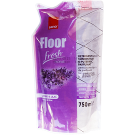 Detergent lichid rezerva, concentrat, pentru pardoseli, Sano Floor Fresh Refill Lavanda & Liliac, 750 ML