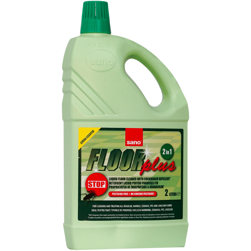 Detergent pentru pardoseli Sano Floor Plus, 2 în 1, 2 litri