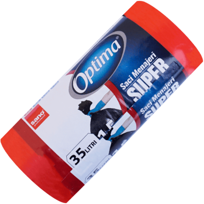 Saci menajeri Sano Optima, 35 L, roșii, 15 buc