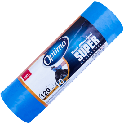 Saci menajeri Sano Optima Super, 120 L, albaștri, 10 buc 