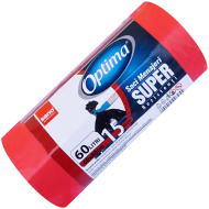 Saci menajeri Sano Optima Super, 60 L, roșii, 15 buc 