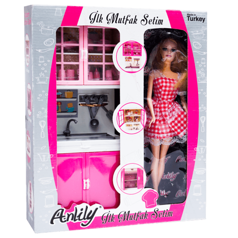 Set papusa cu chiuveta si accesorii