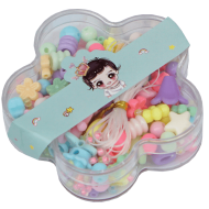 Set creativ margele multicolore in cutiuta floare