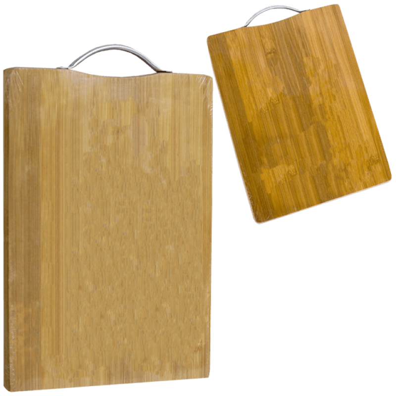 Tocator de bucatarie din bambus cu maner metalic 20 x 30 cm