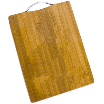Tocator de bucatarie din bambus cu maner metalic 20 x 30 cm