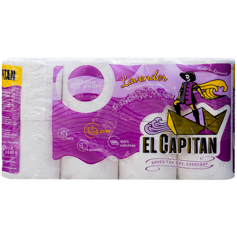 Hartie igienica 3 Straturi El Capitan lavanda 8 Role 