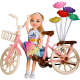 Set de joaca papusa cu bicicleta si flori