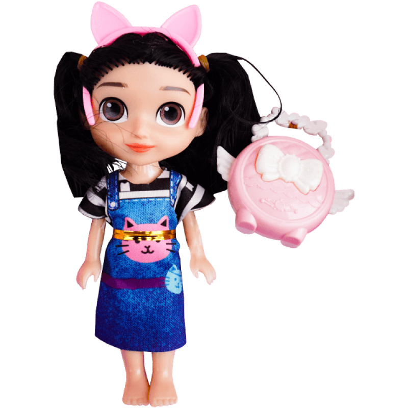 Set de jucarie papusa 15 cm cu geanta 