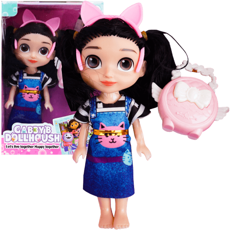 Set de jucarie papusa 15 cm cu geanta 