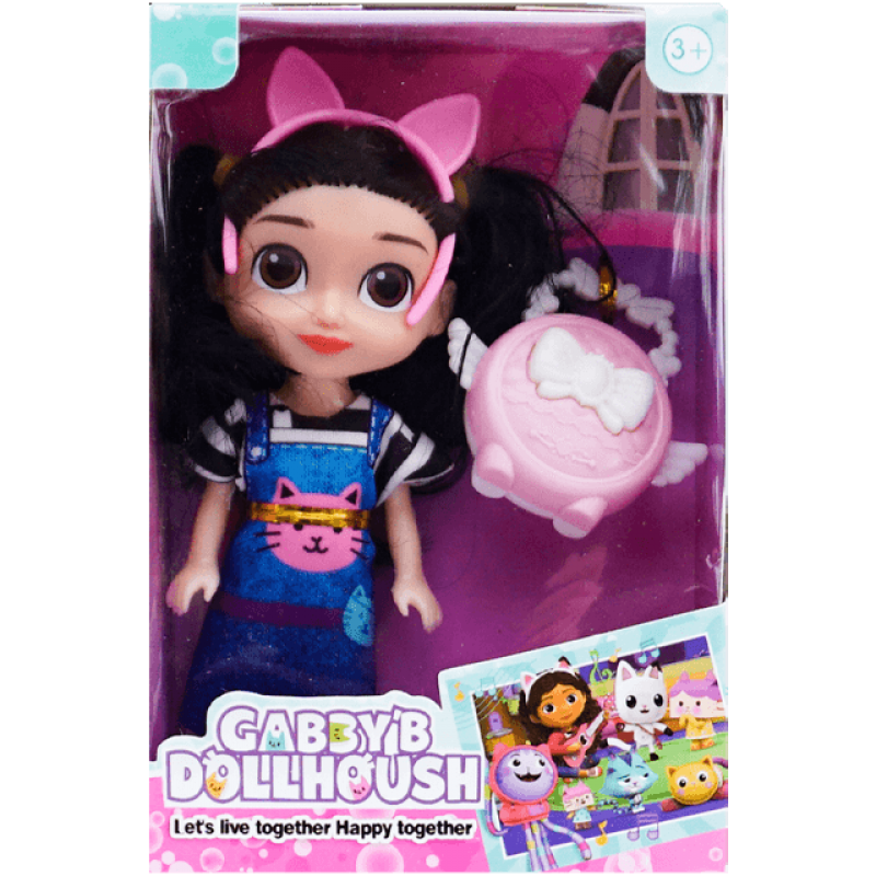 Set de jucarie papusa 15 cm cu geanta 