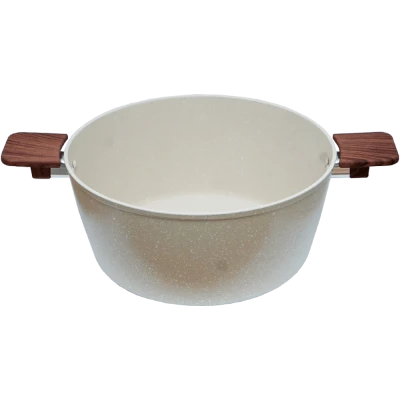 Oala granit 28 cm 7.5 L antiaderenta bej fara capac Adison