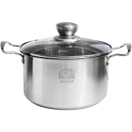 Oala inox 18 cm 2.5 L cu capac sticla, Adison