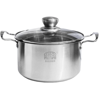 Oala inox 18 cm 2.5 L cu capac sticla, Adison
