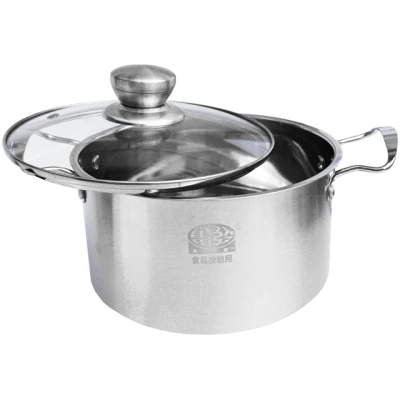 Oala inox 22 cm cu capac din sticla termorezistent, Adison