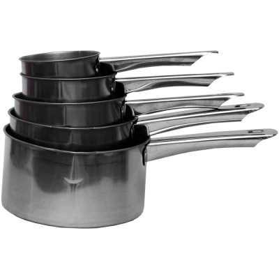 Set 5 cratite economice cu maner lung 0.5–2.1 L