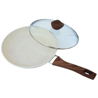 Tigaie granit crem 26 CM cu capac