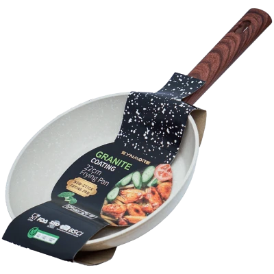 Tigaie granit 22 cm antiaderenta crem fara capac Synmore