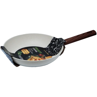 Tigaie granit 26 cm antiaderenta crem fara capac Synmore