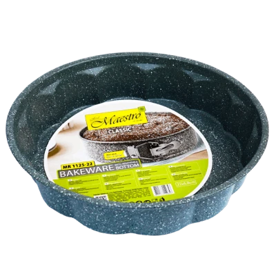 Tava rotunda antiaderenta marmorata cu margini ondulate 27.5 cm Adison