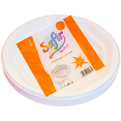 Set 50 farfurii bio albe Safir 17 cm