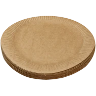 Set 25 farfurii de unica folosinta, din carton, kraft, 22 CM
